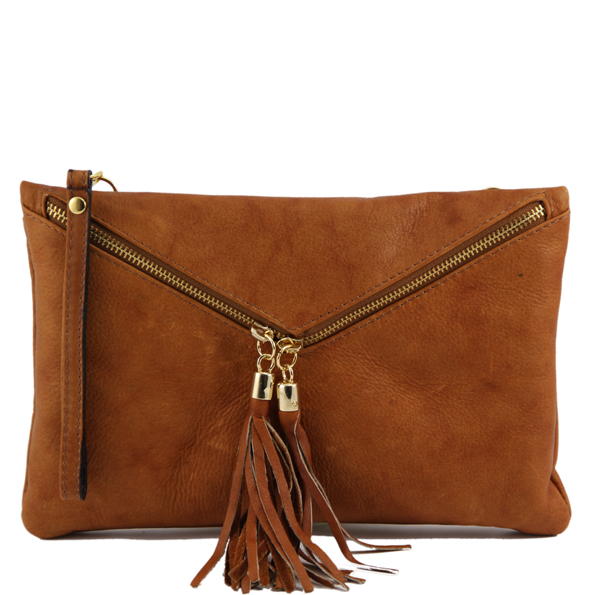 Authentic Italian leather Clutch Handbag - Audrey